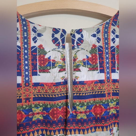 Anthropologie Bhanuni By Jyoti Sarah Printed Bell Sleeve dress Mediun - Picture 6 of 12